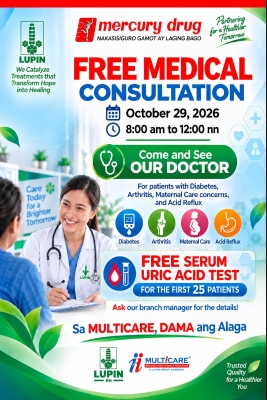 Mercury Drug offers free medical consultations at selected branches nationwide on Oct. 29